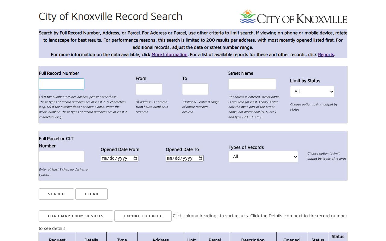 Knoxville residents directory public permit search