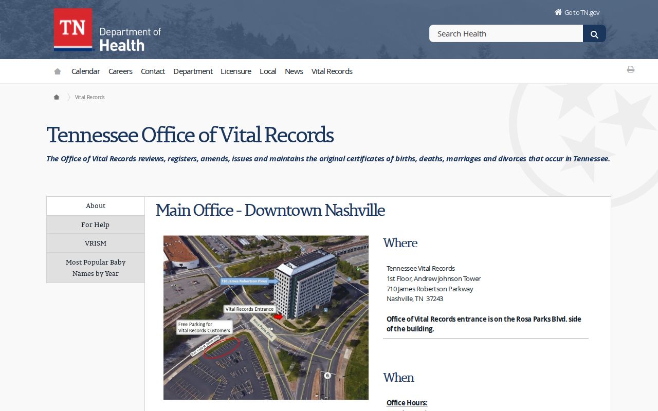 Knoxville residents directory Tennessee vital records access