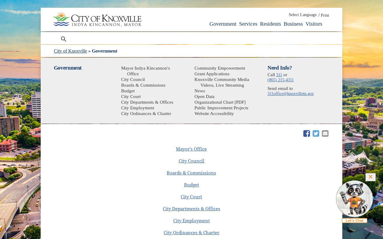 Knoxville neighbors civic record routing through city government