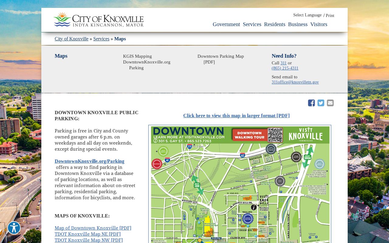 Knoxville ZIP code directory City Maps and KGIS access